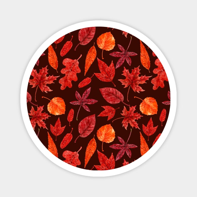 Autumn leaves watercolor Magnet by katerinamk